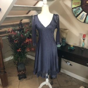 Komarov amethyst crinkle dress. Size medium.